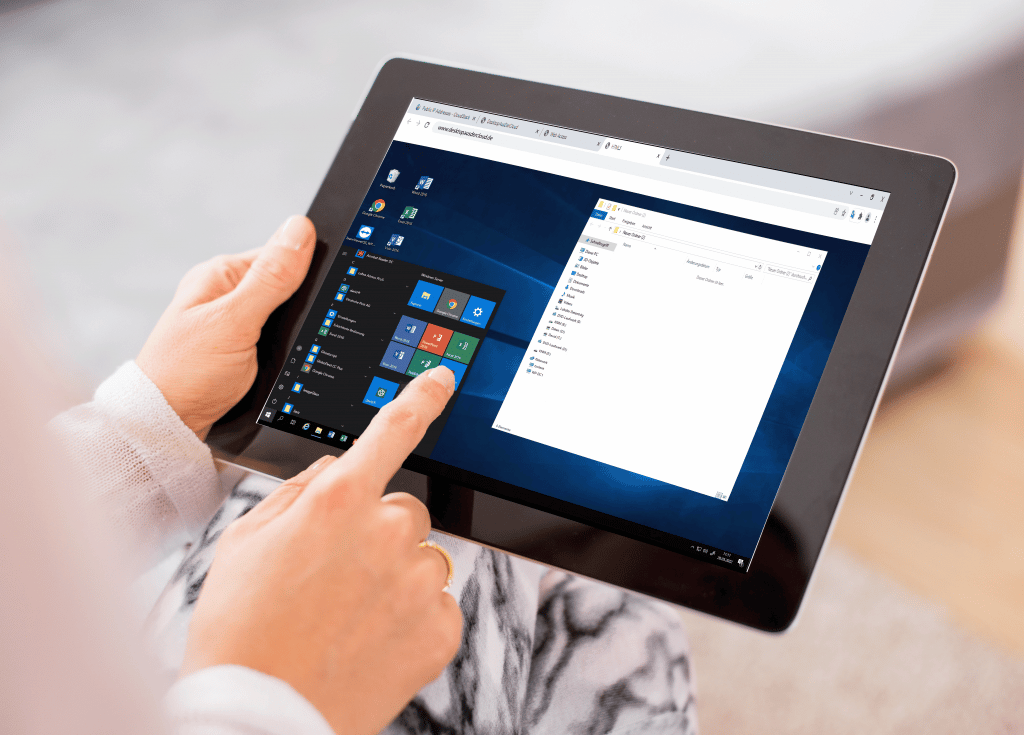 Desktop aus der Cloud auf dem Tablet
