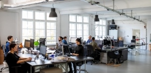 Modernes Büro eines cloud-services-software-unternehmen