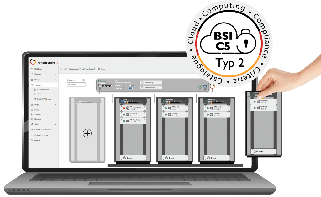 Die Cloud speziell für IT-Dienstleister - die komplette IT auf Knopfdruck mit der IaaS-Plattform der mitteldeutsche IT (mIT) bereitstellen.