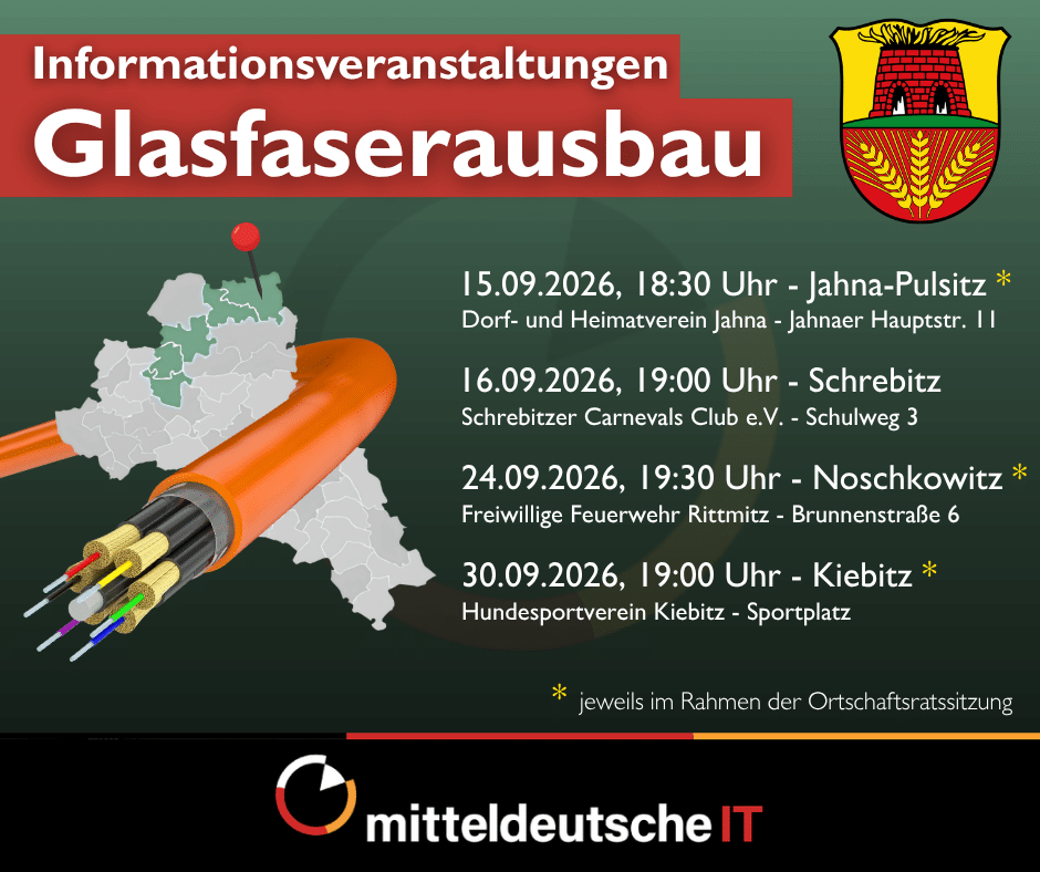 Termine Informationsveranstaltungen Breitbandausbau Cluster G